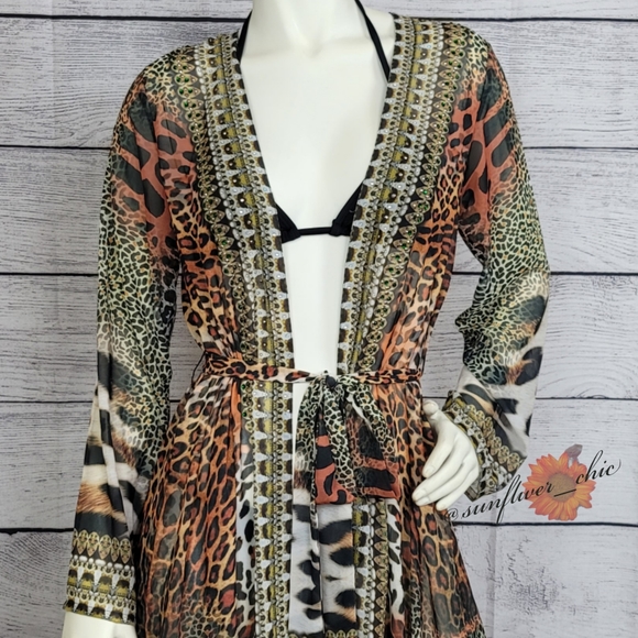 🆕️Colors of Fashion Jeweled Animal Print Duster - Picture 11 of 15